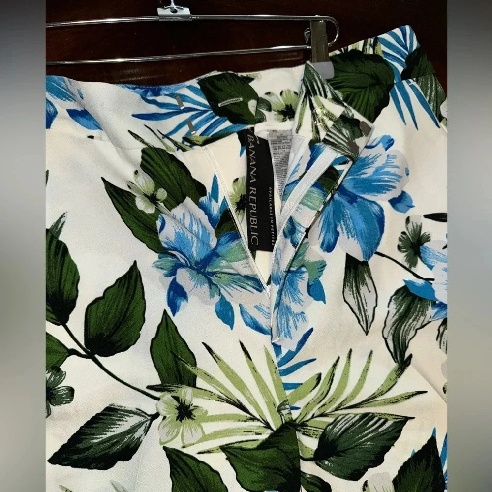 NWT Banana Republic High Waist Tropical Floral Wide Leg Pants Trousers S… - Picture 10 of 12